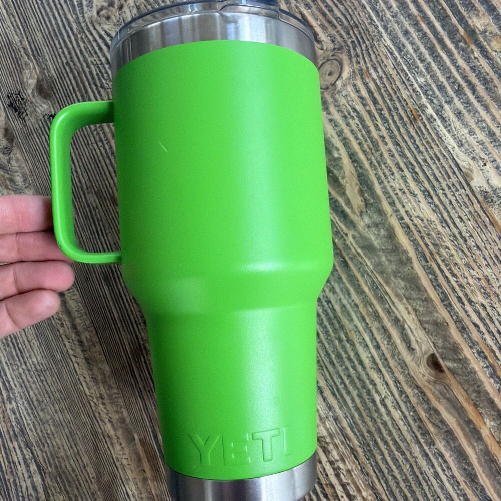 YETI Rambler 35 oz Straw Mug Cup Handle Canopy Green Rare Retired Color